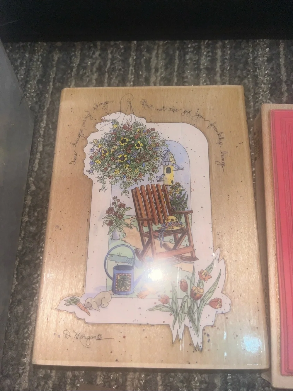 Set of 4 Floral Wood Rubber Scrapbooking Stamps 4 pc Lot 376